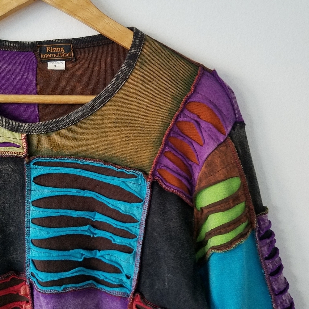 Rising International Multi-Color Patchwork Boho L… - image 6